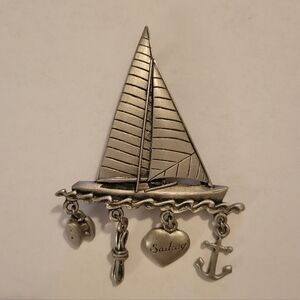 Vintage JJ Sailboat Brooch